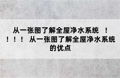 从一张图了解全屋净水系统   ！！！！ 从一张图了解全屋净水系统的优点